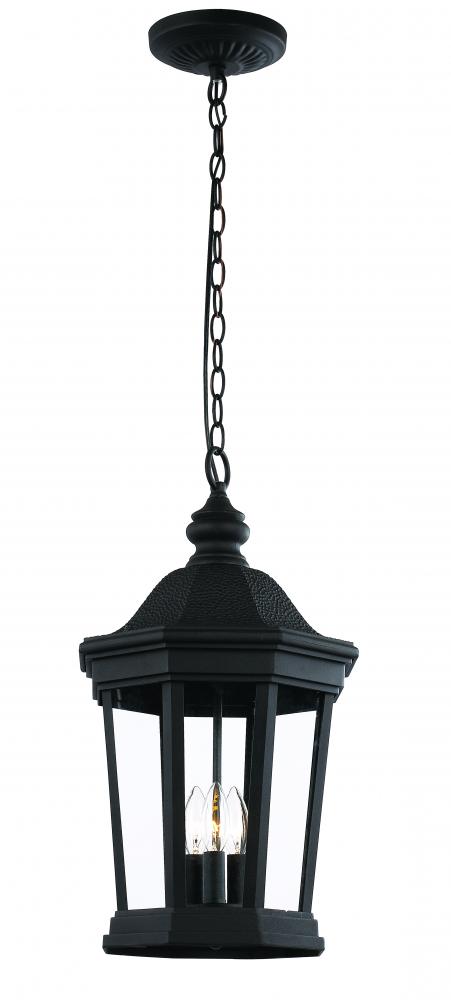 3LT HANGING LANTERN-LG-BK-BEVE
